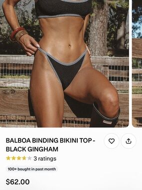 Elysiian Balboa Binding Bikini - Black Gingham - TOP & BOTTOM